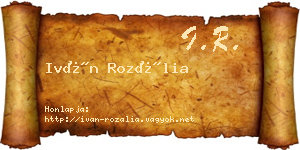 Iván Rozália névjegykártya